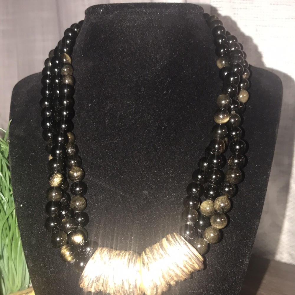 Agate And Silver Beautiful Statement Necklace. - image 2